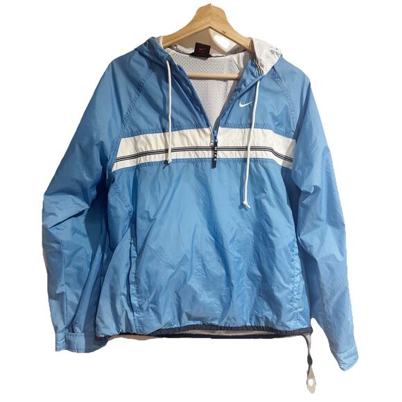 Vintage Nike Windbreaker Womens Small Half Zip Pullover Jacket Blue 90s - Picture 1 of 6